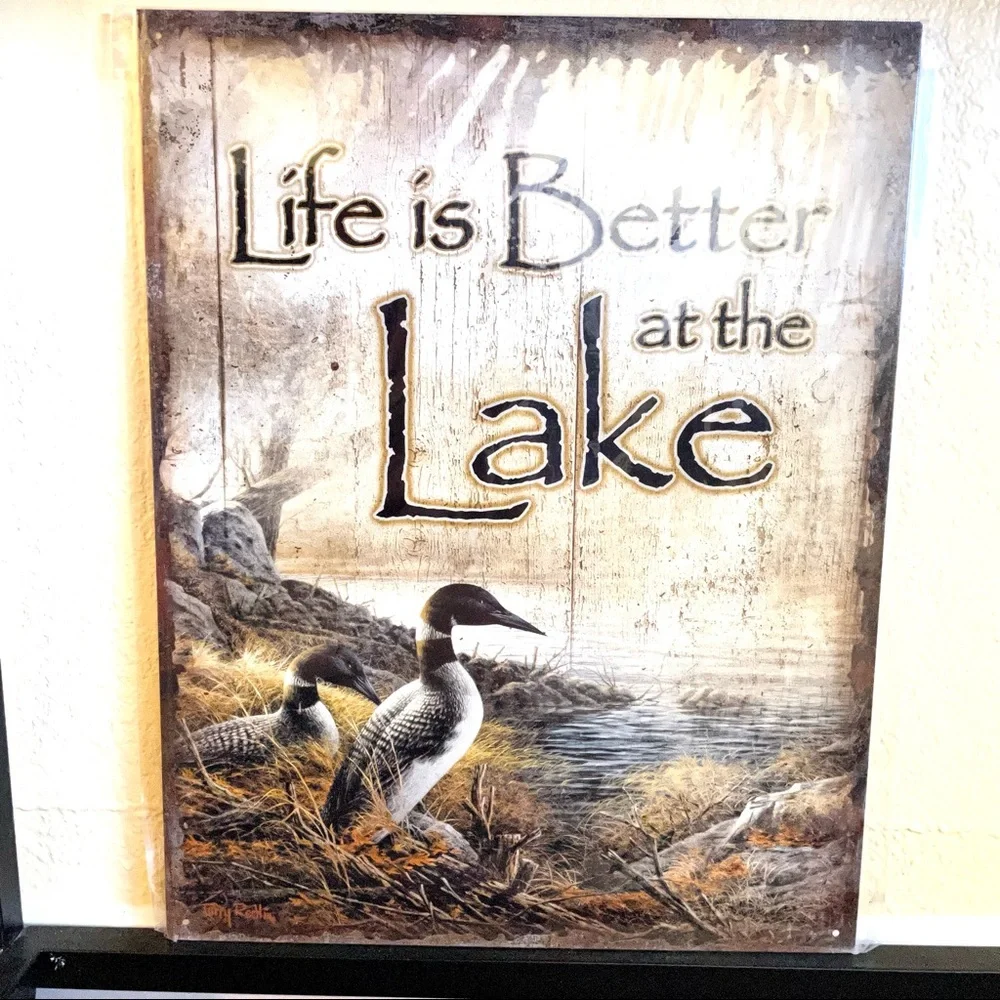 NEW Life Is Better At The Lake Metal Sign
